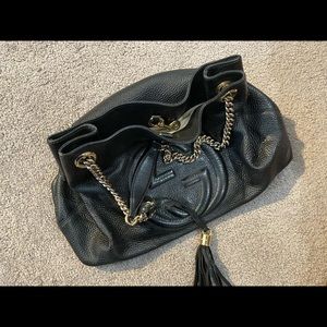 Gucci leather black shoulder bag